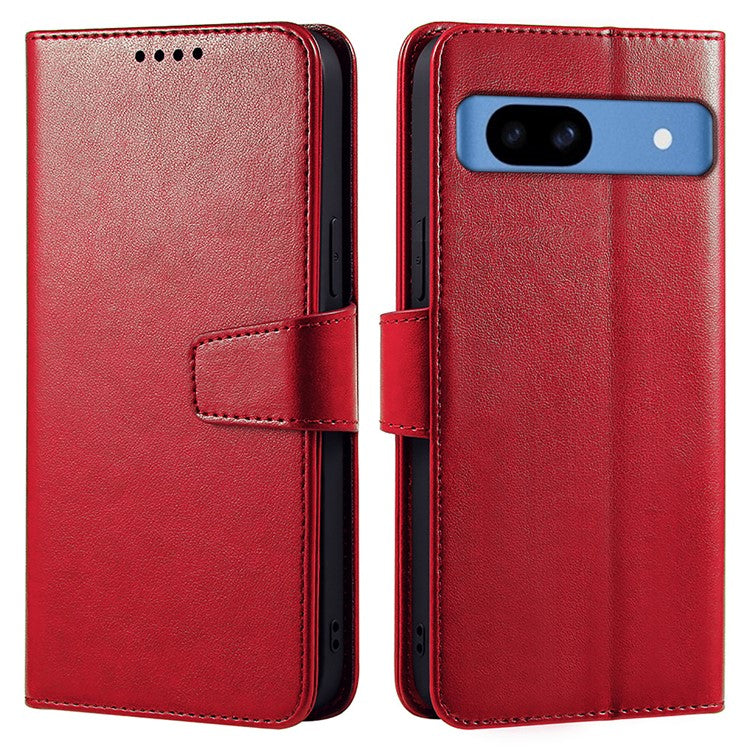 For Google Pixel 8a Case Stand Card Holder Wallet Leather Phone Cover - Red
