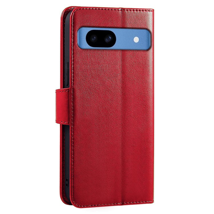 For Google Pixel 8a Case Stand Card Holder Wallet Leather Phone Cover - Red