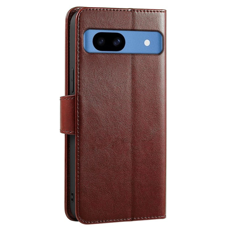 For Google Pixel 8a Case Stand Card Holder Wallet Leather Phone Cover - Brown