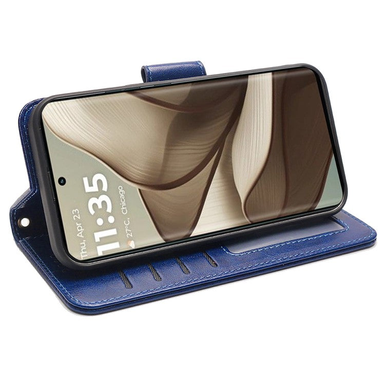 For Motorola Edge 50 Neo 5G / Moto S50 5G Case Stand Card Holder Wallet Leather Phone Cover - Blue