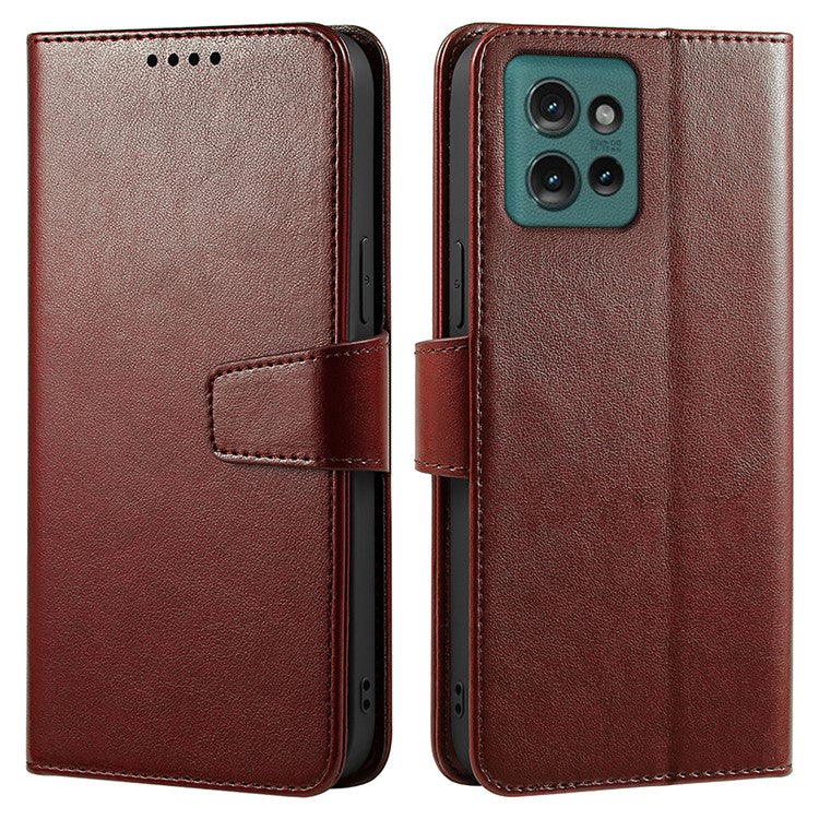 For Motorola Edge 50 Neo 5G / Moto S50 5G Case Stand Card Holder Wallet Leather Phone Cover - Brown