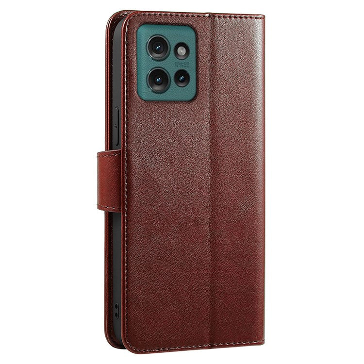 For Motorola Edge 50 Neo 5G / Moto S50 5G Case Stand Card Holder Wallet Leather Phone Cover - Brown