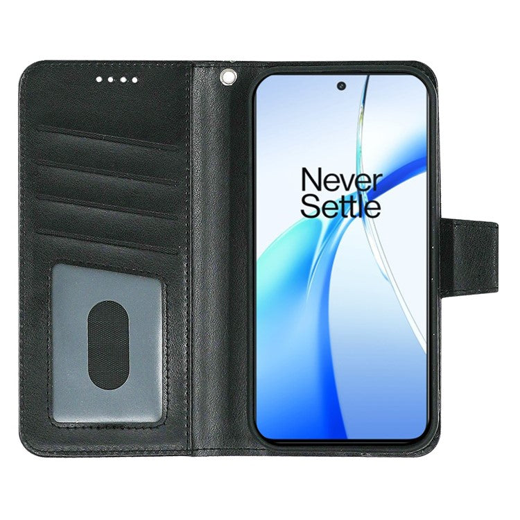 For OnePlus Nord CE4 5G Case Stand Card Holder Wallet Leather Phone Cover - Black