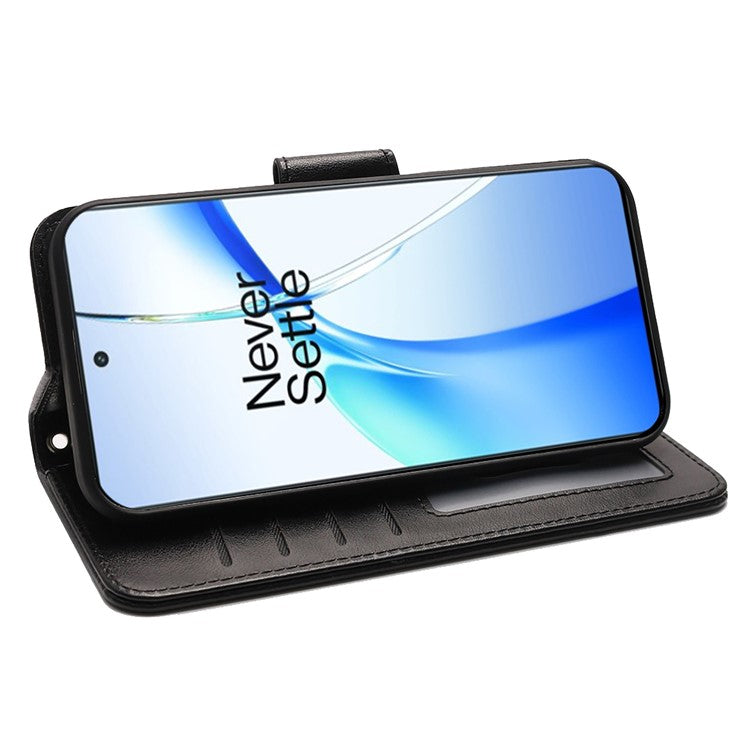 For OnePlus Nord CE4 5G Case Stand Card Holder Wallet Leather Phone Cover - Black
