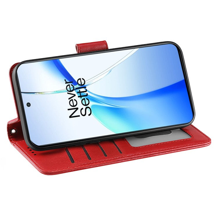 For OnePlus Nord CE4 5G Case Stand Card Holder Wallet Leather Phone Cover - Red