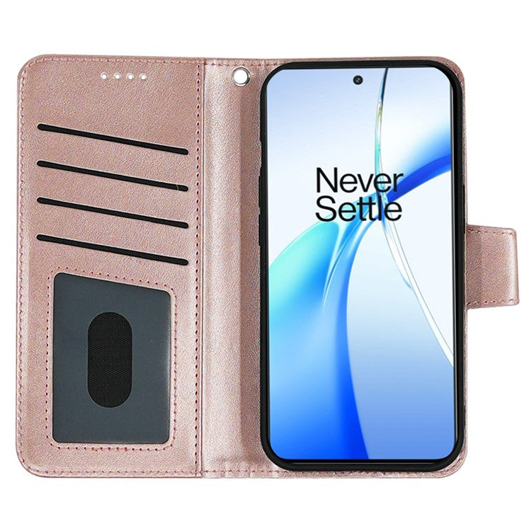 For OnePlus Nord CE4 5G Case Stand Card Holder Wallet Leather Phone Cover - Rose Gold