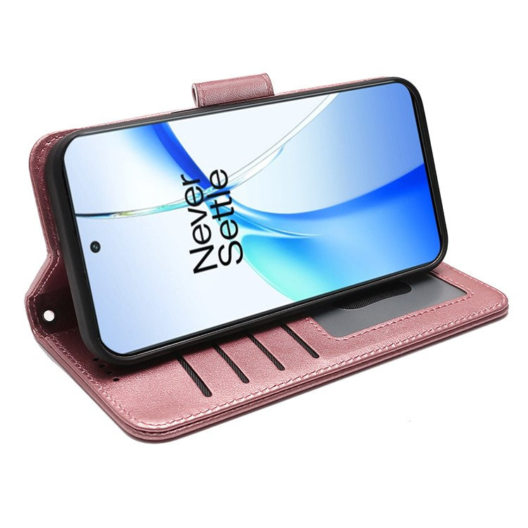 For OnePlus Nord CE4 5G Case Stand Card Holder Wallet Leather Phone Cover - Rose Gold