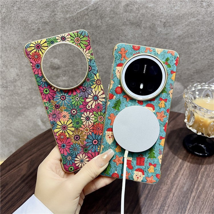 For Huawei Mate 70 Pro+ / Mate 70 Pro PC Phone Case Compatible with MagSafe Embossed Pattern Mobile Cover - Santa