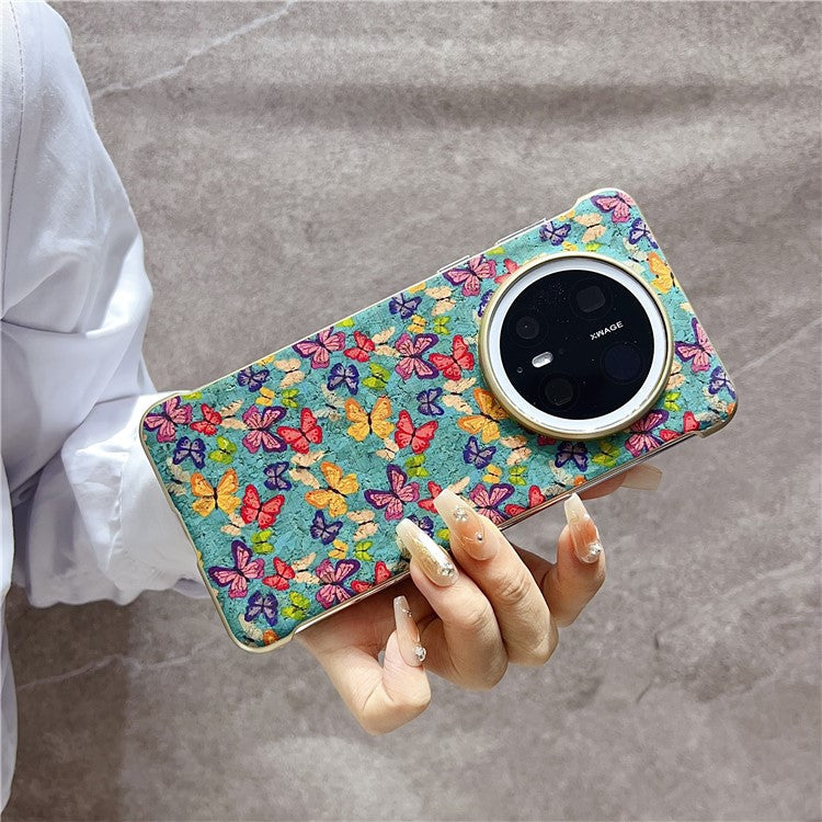 For Huawei Mate 70 Pro+ / Mate 70 Pro PC Phone Case Compatible with MagSafe Embossed Pattern Mobile Cover - Butterfly