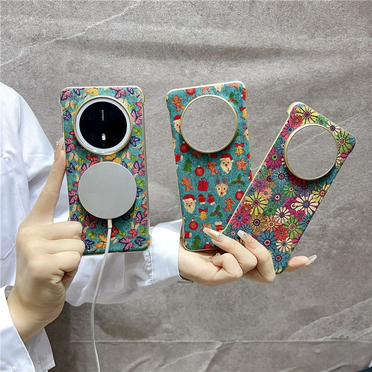 For Huawei Mate 70 Pro+ / Mate 70 Pro PC Phone Case Compatible with MagSafe Embossed Pattern Mobile Cover - Butterfly