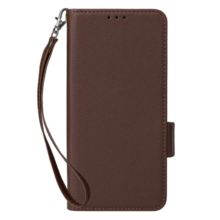 For Motorola Moto G05 4G / E15 4G Case Litchi Texture PU Leather Wallet Flip Phone Cover - Brown