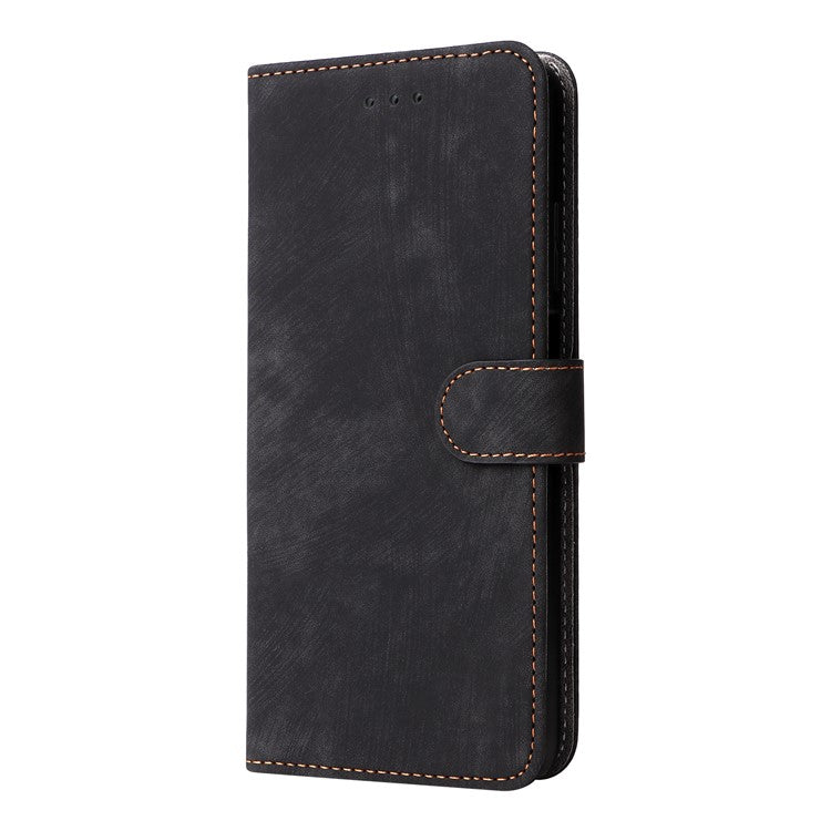 For Motorola Moto G05 4G / E15 4G Wallet Case RFID Blocking PU Leather Cover Stand View - Black