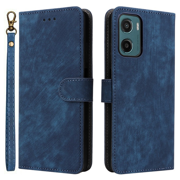 For Motorola Moto G05 4G / E15 4G Wallet Case RFID Blocking PU Leather Cover Stand View - Blue