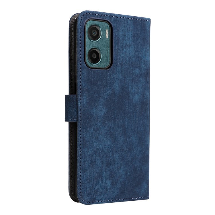 For Motorola Moto G05 4G / E15 4G Wallet Case RFID Blocking PU Leather Cover Stand View - Blue