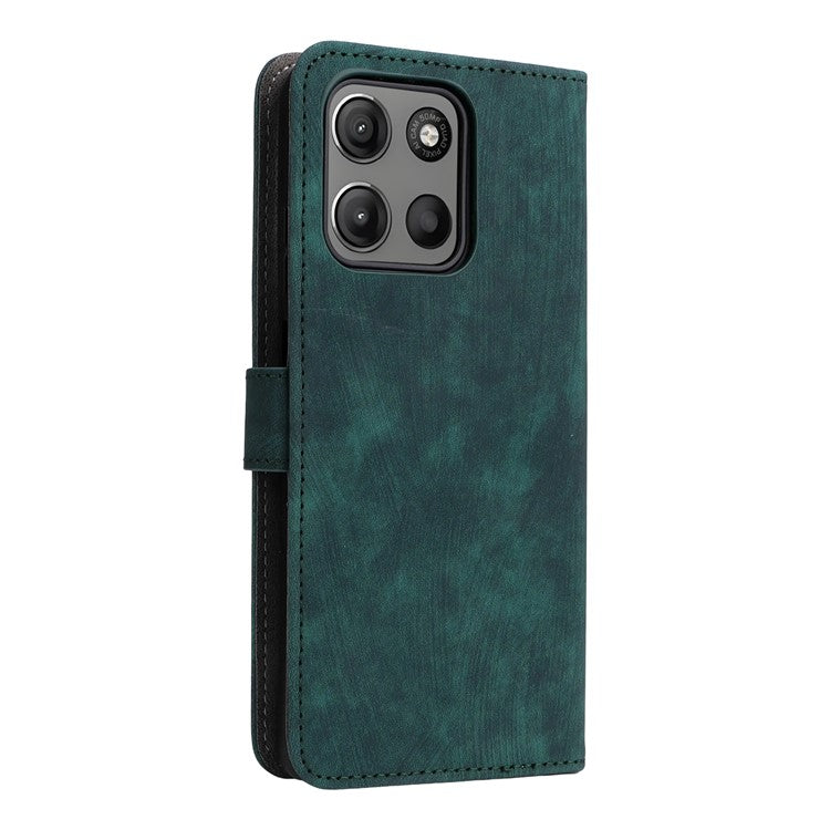 For Motorola Moto G15 Power 4G / G15 4G Wallet Case RFID Blocking PU Leather Cover Stand View - Green