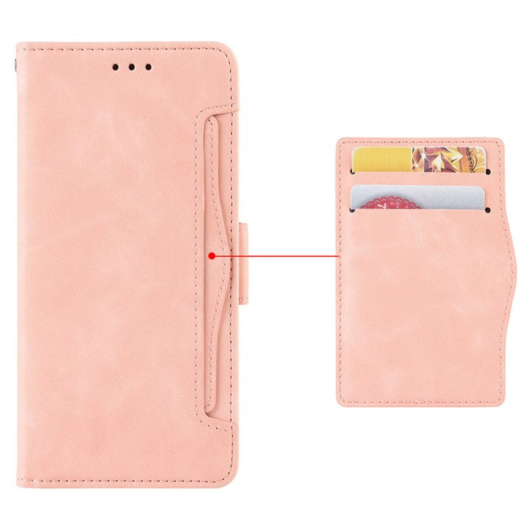 For Motorola Moto G05 4G / E15 4G Leather Case Phone Wallet Cover with Multiple Card Slots - Pink