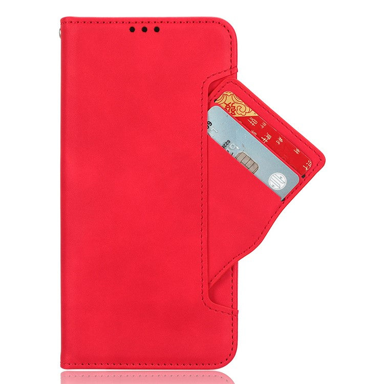 For Motorola Moto G05 4G / E15 4G Leather Case Phone Wallet Cover with Multiple Card Slots - Red