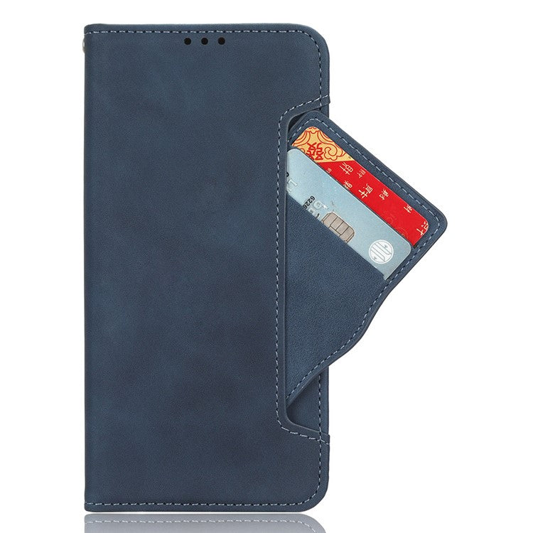 For Motorola Moto G05 4G / E15 4G Leather Case Phone Wallet Cover with Multiple Card Slots - Blue