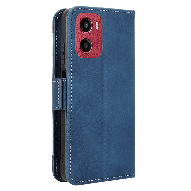 For Motorola Moto G05 4G / E15 4G Leather Case Phone Wallet Cover with Multiple Card Slots - Blue