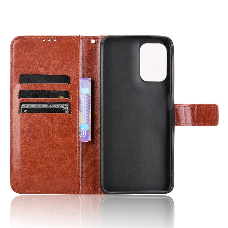 For Motorola Moto G05 4G / E15 4G Case Crazy Horse Texture PU Leather Phone Wallet Cover - Brown