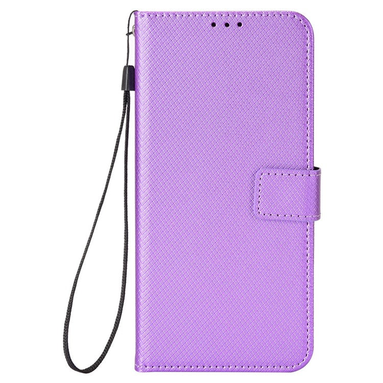 For Motorola Moto G05 4G / E15 4G Case PU Leather Diamond Texture Wallet Phone Cover - Purple