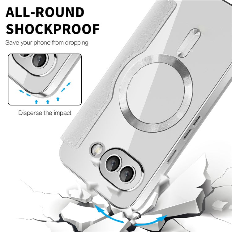 For Google Pixel 9a Case Compatible with MagSafe Rhombus PU Leather Phone Cover - Titanium Grey