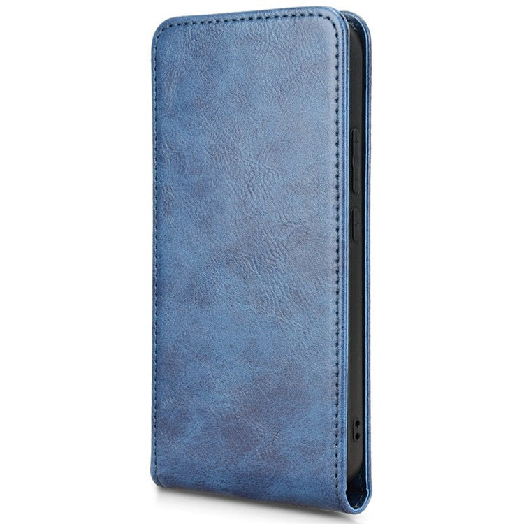 For Oppo Reno13 5G (Global) Case with Card Slot Magnetic Vertical Flip Leather Phone Cover - Dark Blue