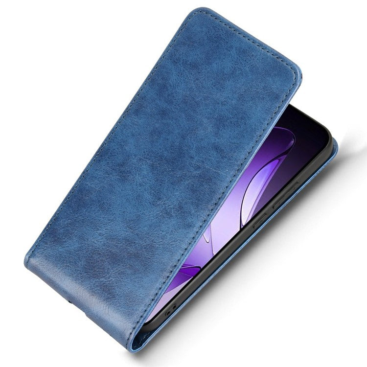 For Oppo Reno13 5G (Global) Case with Card Slot Magnetic Vertical Flip Leather Phone Cover - Dark Blue