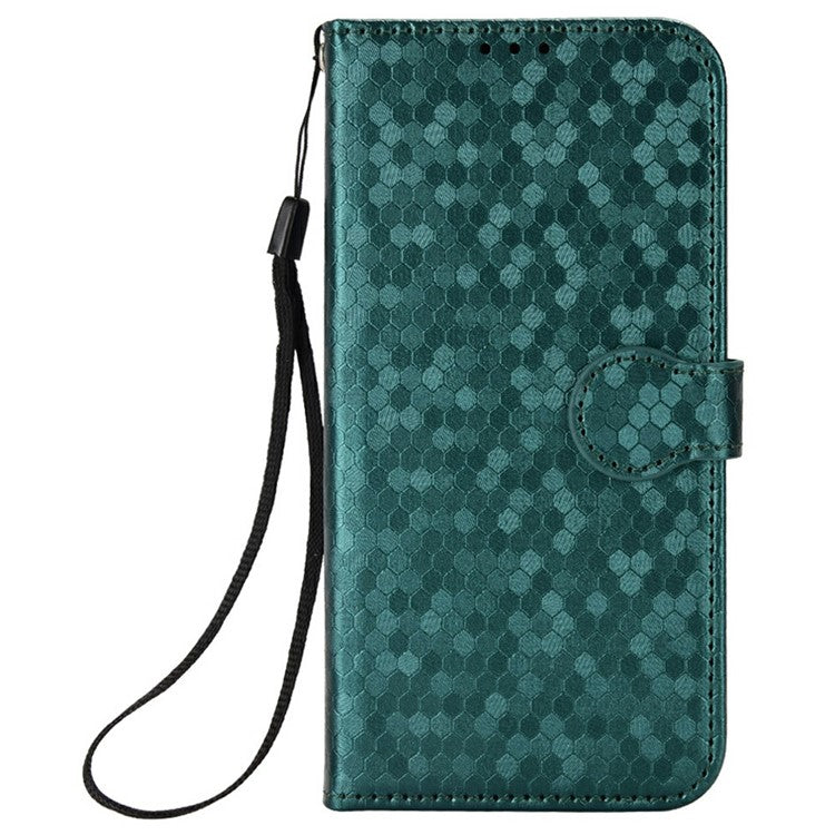 For Motorola Moto G15 4G / G15 Power 4G Wallet Case Dot Pattern Imprint PU Leather Phone Cover - Green