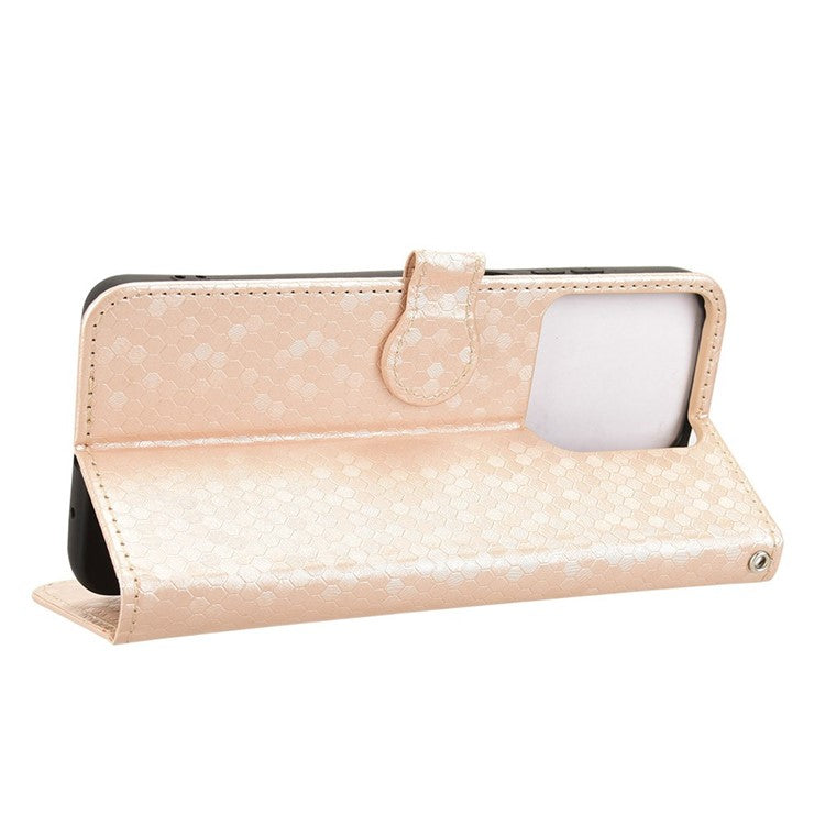 For Motorola Moto G15 4G / G15 Power 4G Wallet Case Dot Pattern Imprint PU Leather Phone Cover - Rose Gold