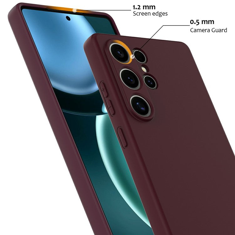 For Samsung Galaxy S25 Ultra Case Compatible with MagSafe Liquid Silicone Phone Cover with Lanyard - Wine Red