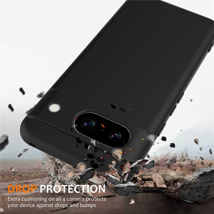 For Google Pixel 8a Case Compatible with MagSafe Liquid Silicone Phone Cover with Lanyard - Black