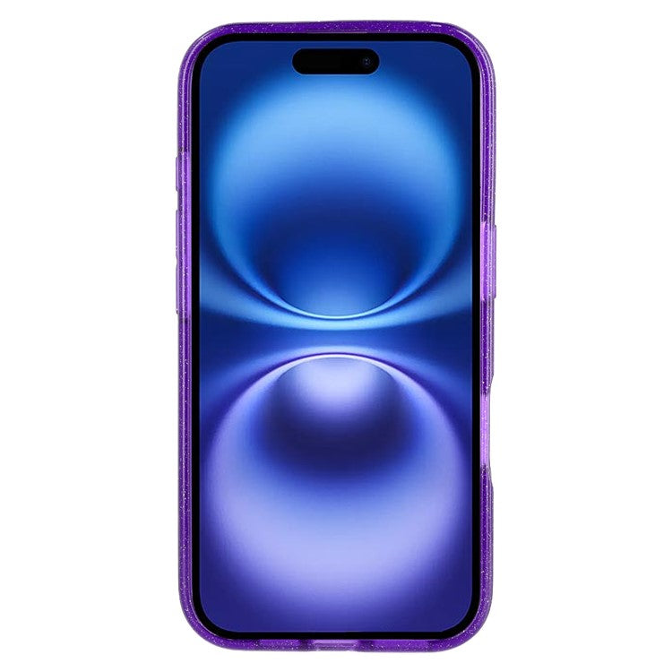 For iPhone 16 Case Compatible with MagSafe 2.0mm PC + TPU Glitter Phone Cover - Purple