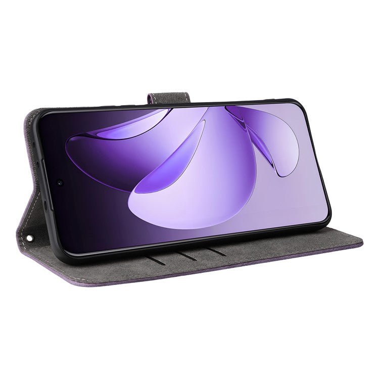 For Oppo Reno13 Pro 5G Wallet Case RFID Blocking PU Leather Cover Stand View - Purple