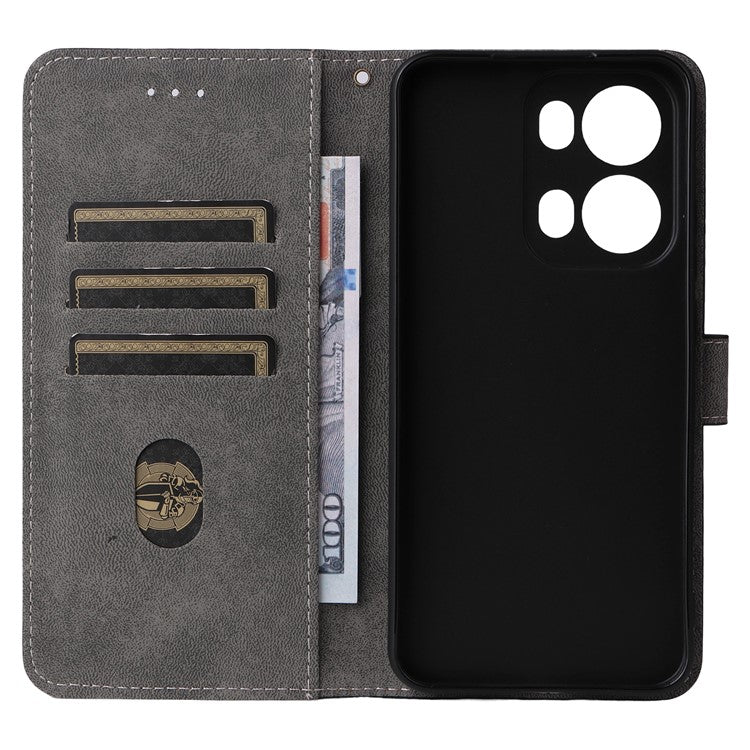 For Oppo Reno13 Pro 5G Wallet Case RFID Blocking PU Leather Cover Stand View - Purple