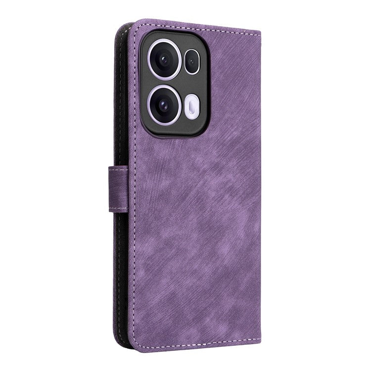 For Oppo Reno13 Pro 5G Wallet Case RFID Blocking PU Leather Cover Stand View - Purple