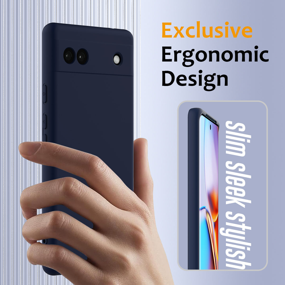 For Google Pixel 6a Case Compatible with MagSafe Anti-Drop Liquid Silicone Phone Cover - Dark Blue