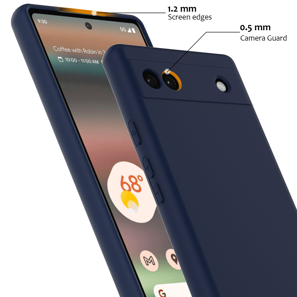 For Google Pixel 6a Case Compatible with MagSafe Anti-Drop Liquid Silicone Phone Cover - Dark Blue