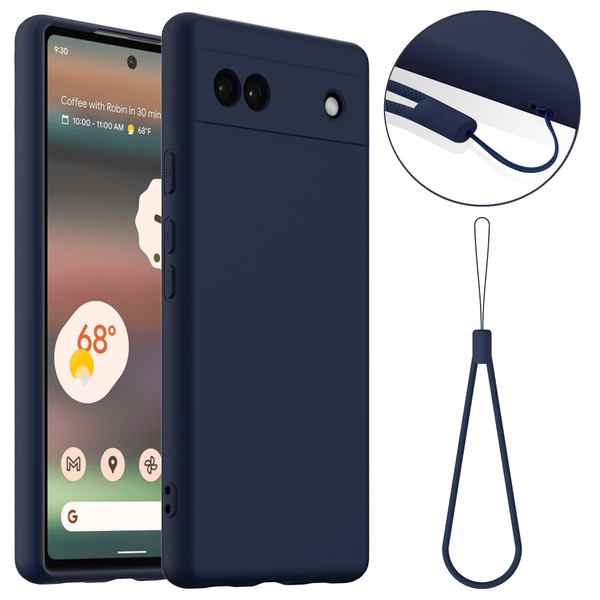 For Google Pixel 6a Case Compatible with MagSafe Anti-Drop Liquid Silicone Phone Cover - Dark Blue