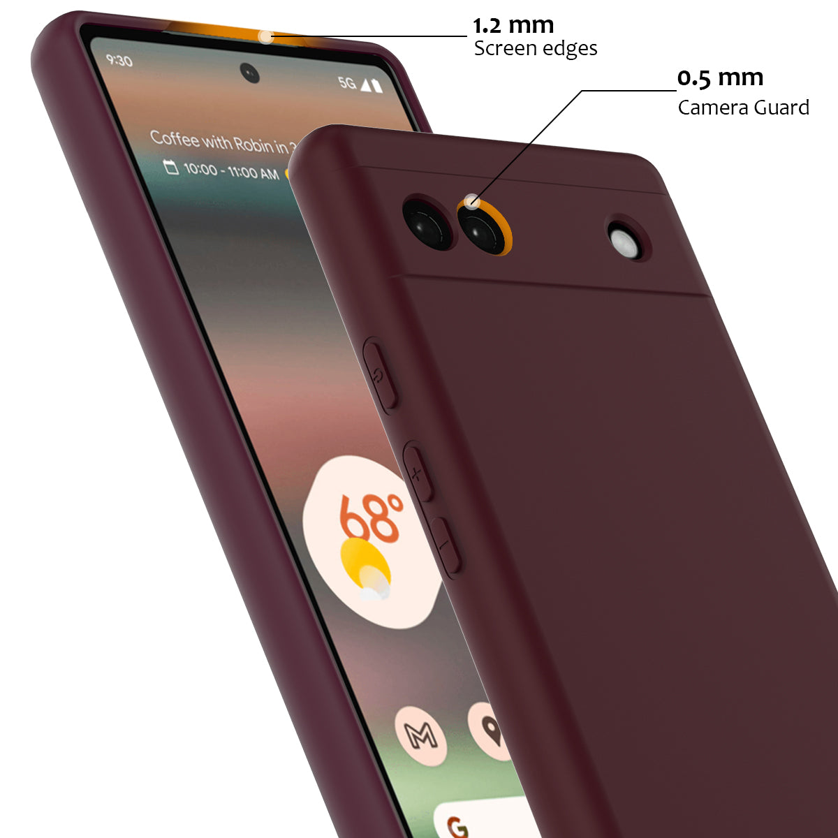 For Google Pixel 6a Case Compatible with MagSafe Anti-Drop Liquid Silicone Phone Cover - Wine Red