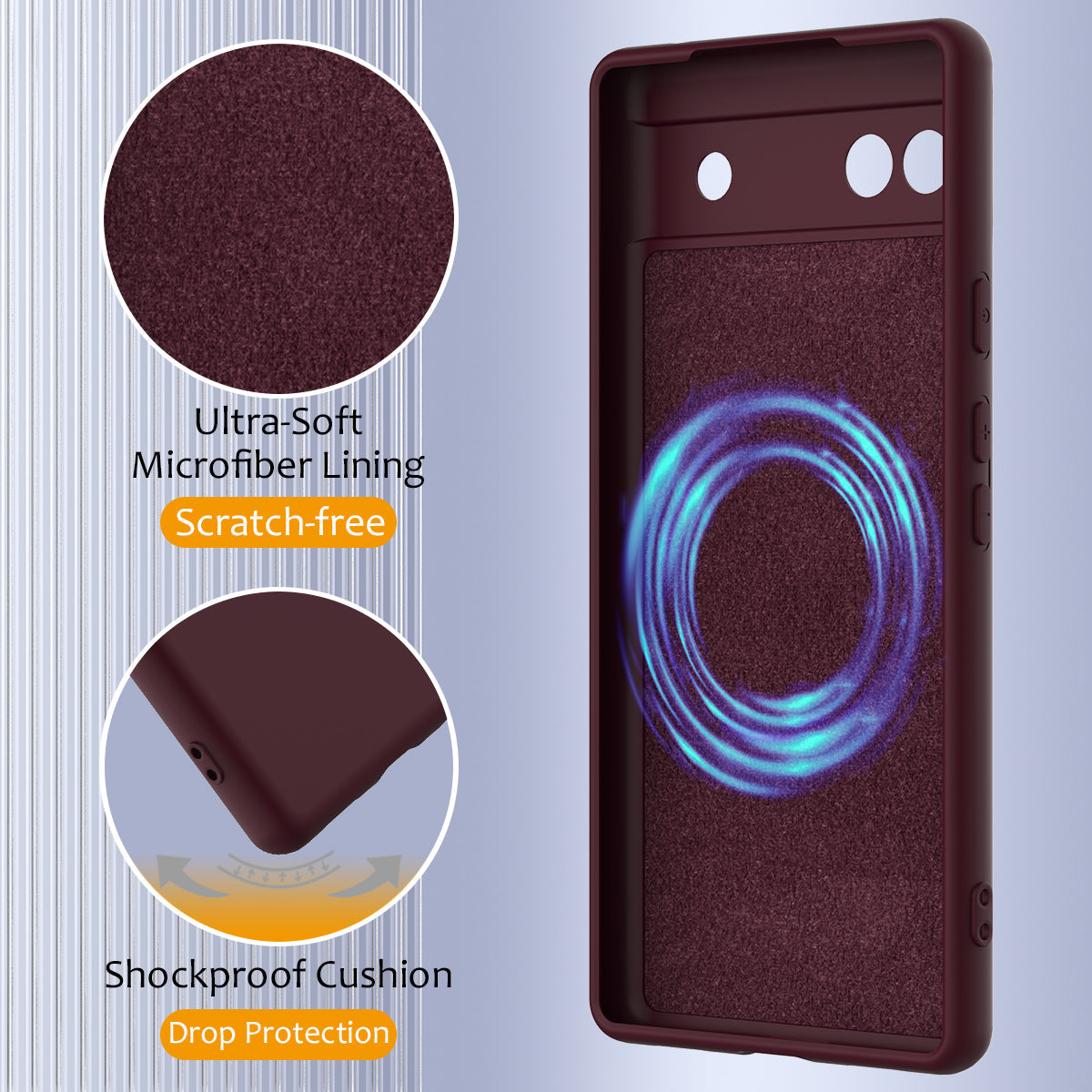 For Google Pixel 6a Case Compatible with MagSafe Anti-Drop Liquid Silicone Phone Cover - Wine Red