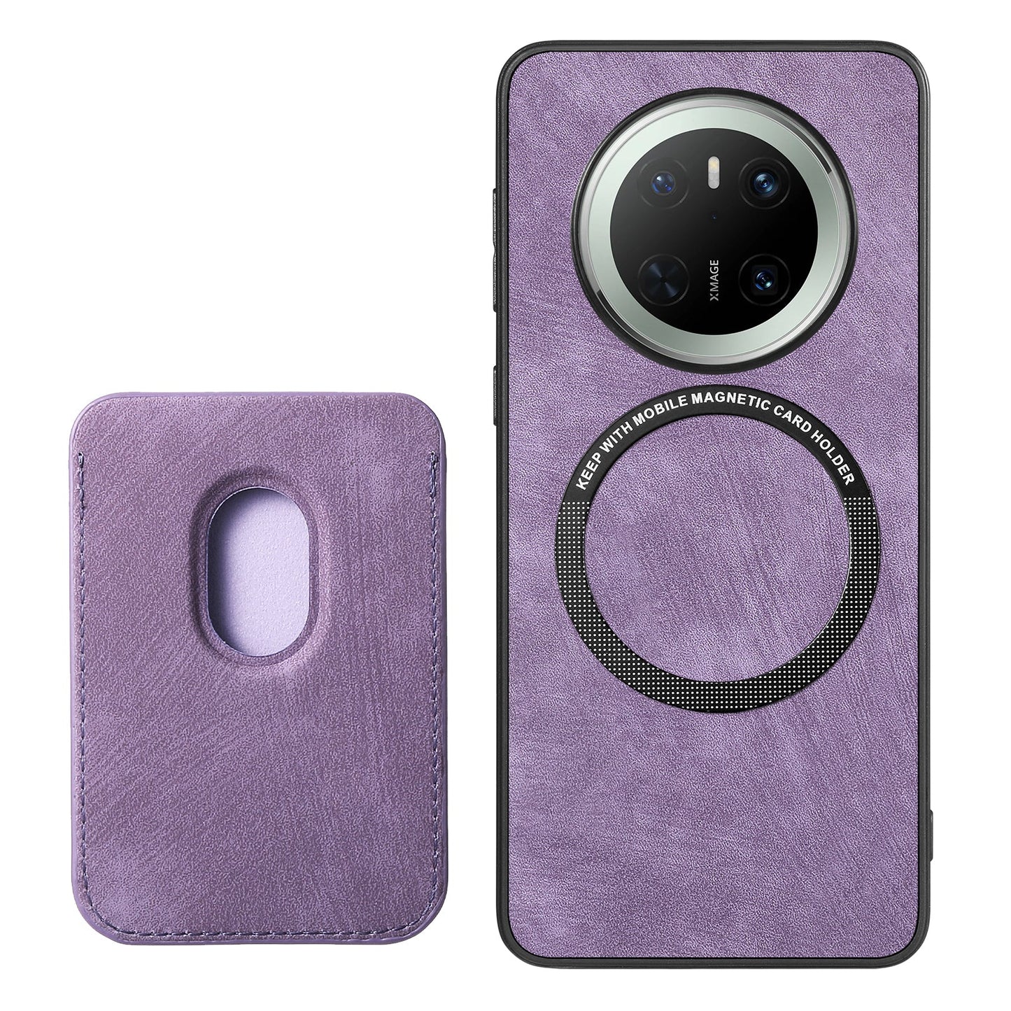 For Huawei Mate 70 Case Retro Leather TPU Phone Back Cover with Detachable Card Slot - Purple