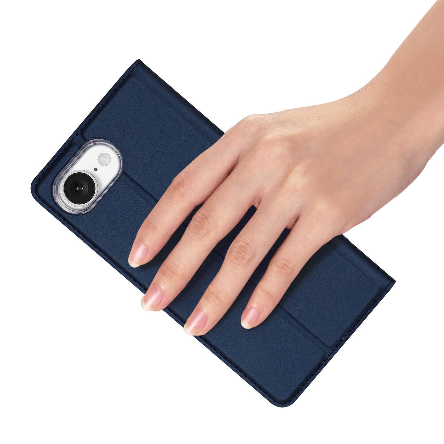 For iPhone SE (2025) Case DUX DUCIS Skin Pro Series Leather Cover Card Holder - Blue