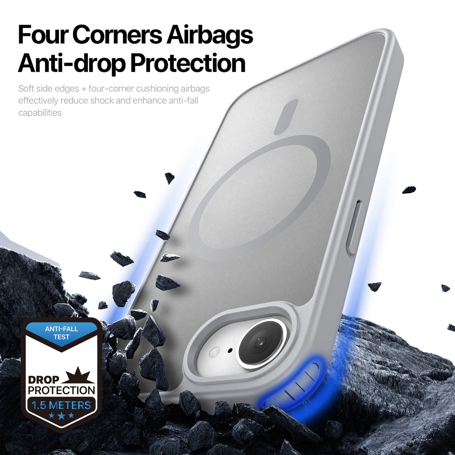 For iPhone 16e Case DUX DUCIS Yind Series Matte Case Compatible with MagSafe PC+TPU Phone Cover - Grey