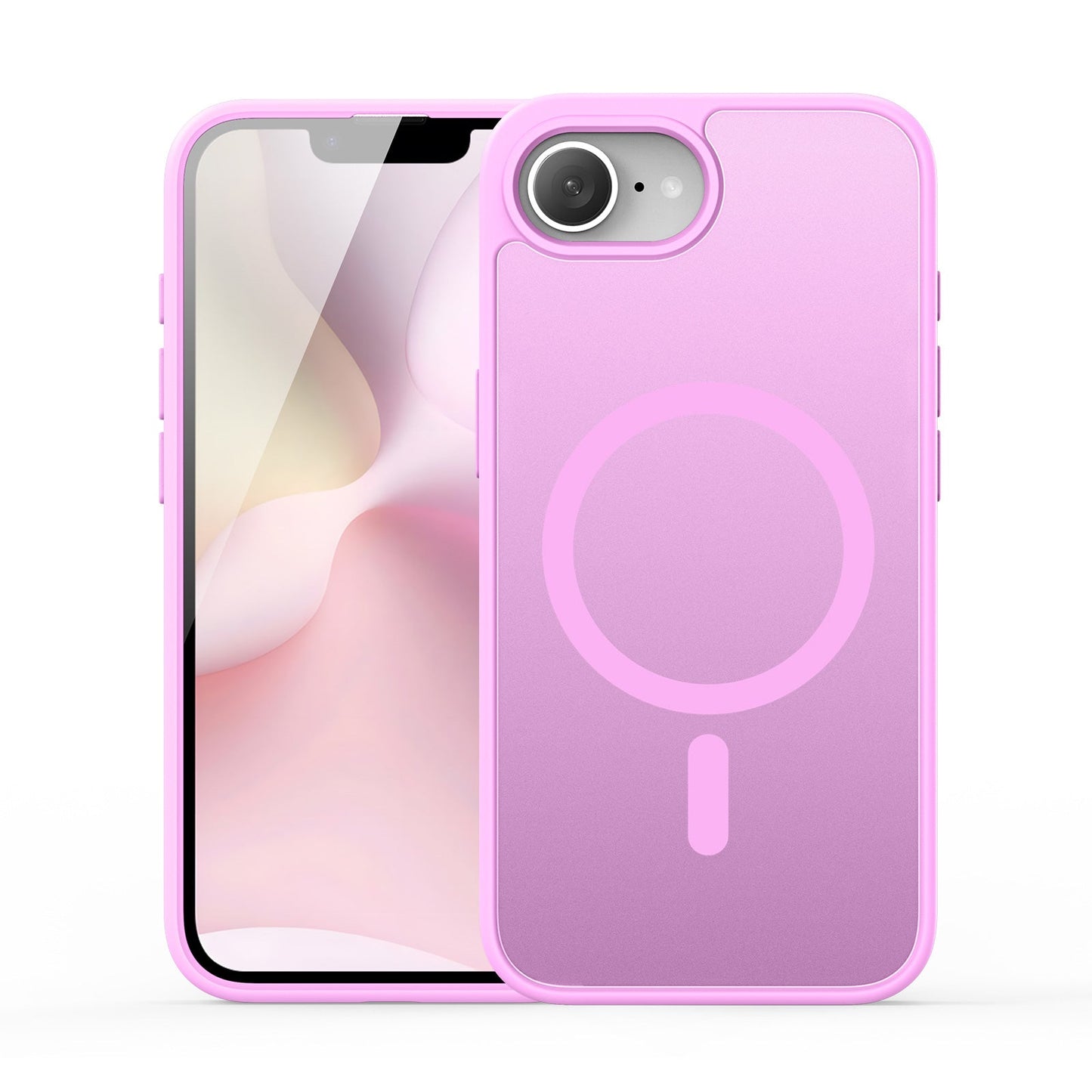 For iPhone 16e Case DUX DUCIS Yind Series Matte Case Compatible with MagSafe PC+TPU Phone Cover - Rose Pink