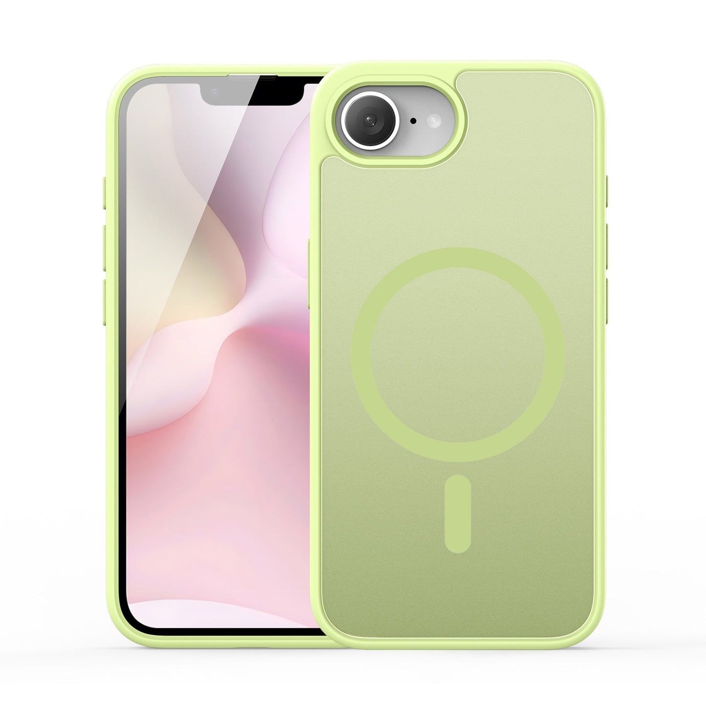 For iPhone 16e Case DUX DUCIS Yind Series Matte Case Compatible with MagSafe PC+TPU Phone Cover - Lime Green