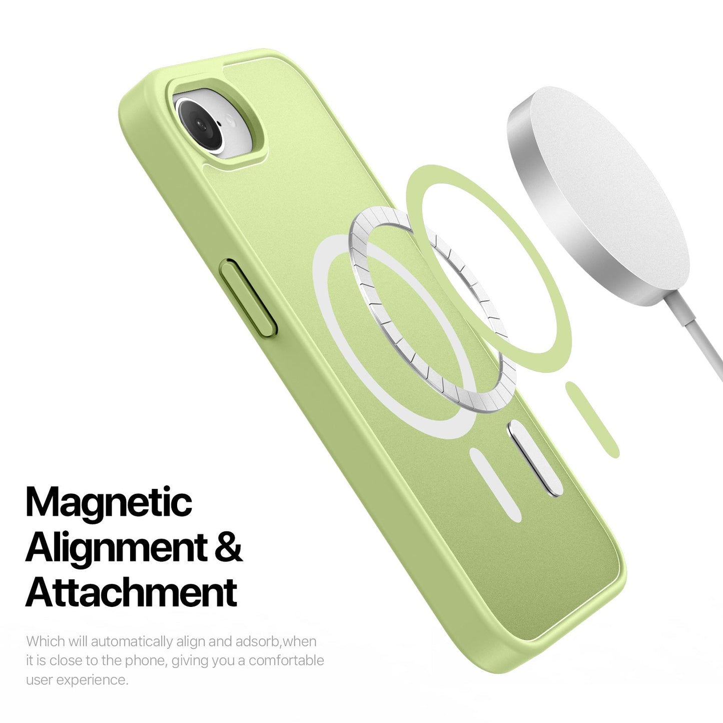 For iPhone SE (2025) Case DUX DUCIS Yind Series Matte Case Compatible with MagSafe PC+TPU Phone Cover - Lime Green