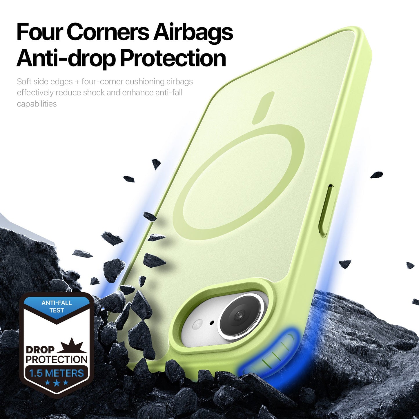 For iPhone SE (2025) Case DUX DUCIS Yind Series Matte Case Compatible with MagSafe PC+TPU Phone Cover - Lime Green