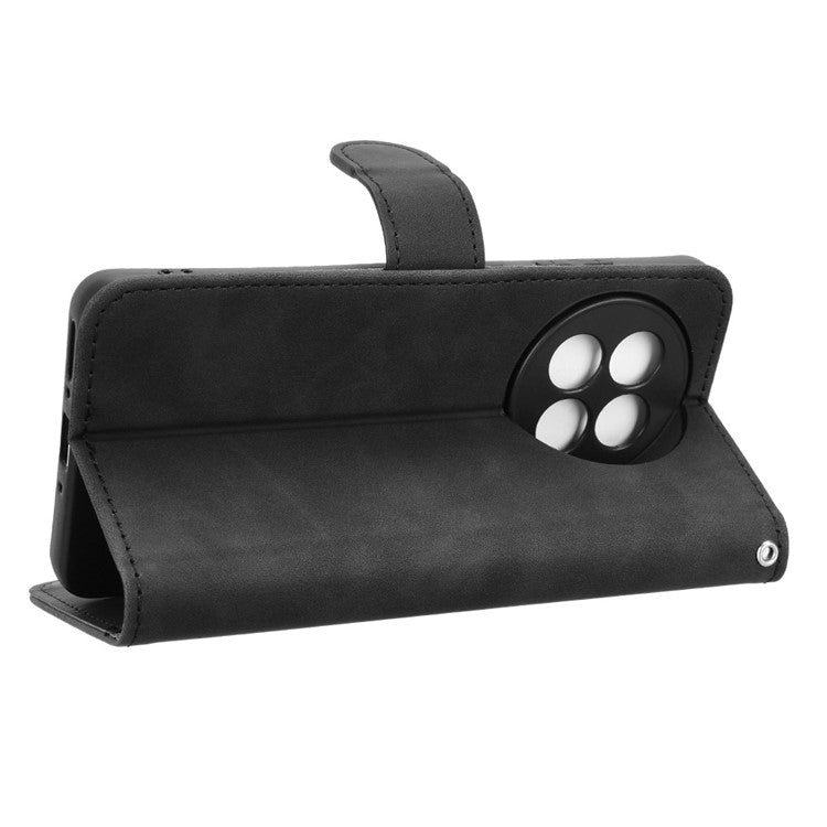Leather Case For OnePlus 13R 5G / Ace 5 5G / Ace 5 Pro 5G Skin Feel Anti Drop Wallet Flip Phone Cover - Black