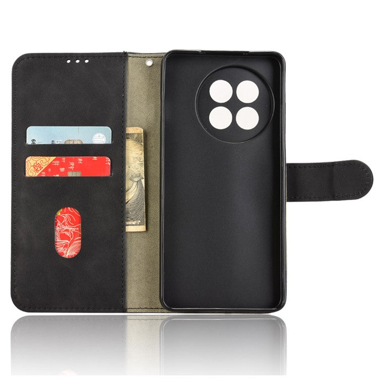 Leather Case For OnePlus 13R 5G / Ace 5 5G / Ace 5 Pro 5G Skin Feel Anti Drop Wallet Flip Phone Cover - Black